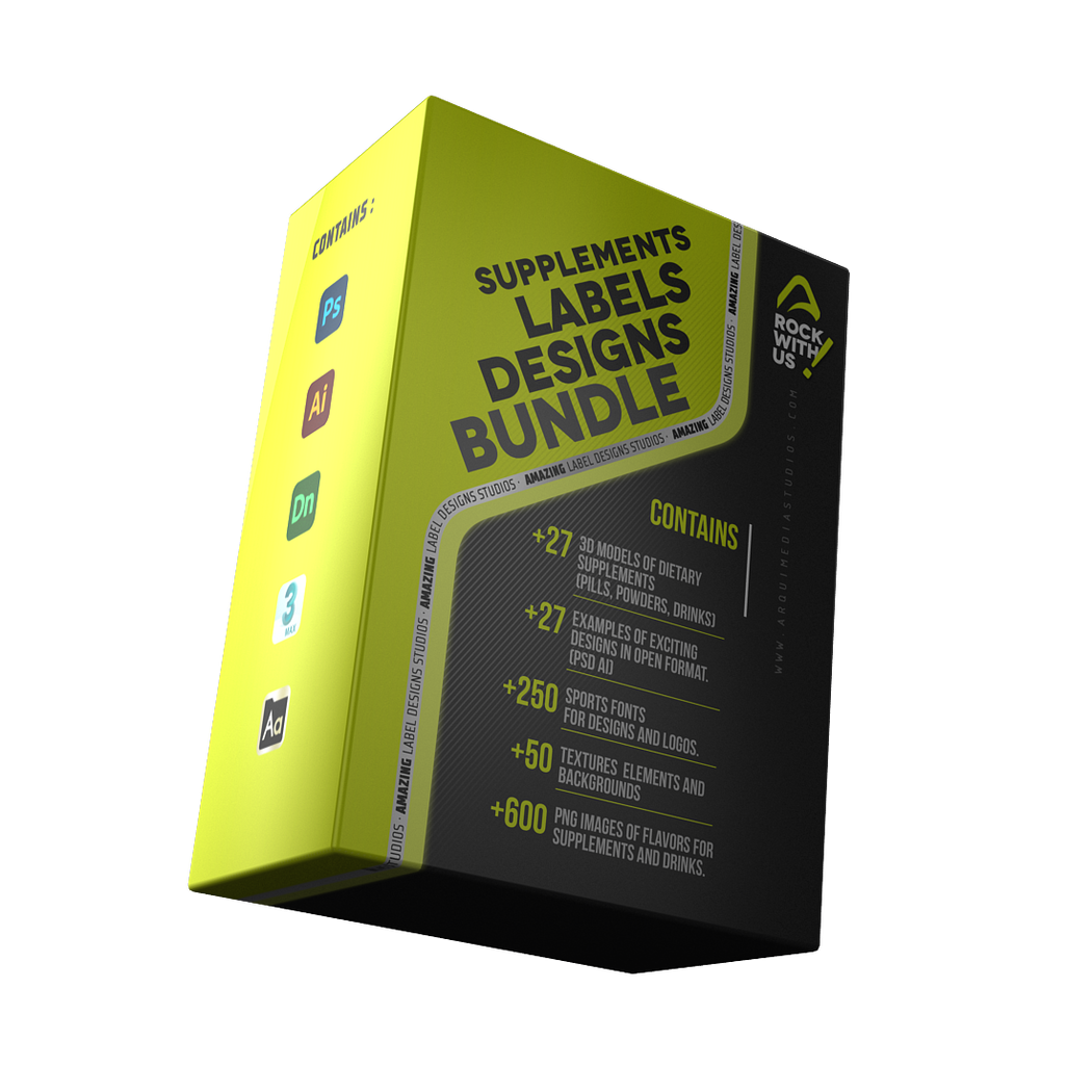 Labels Designs Bundle for Suplements – arquimedia3d